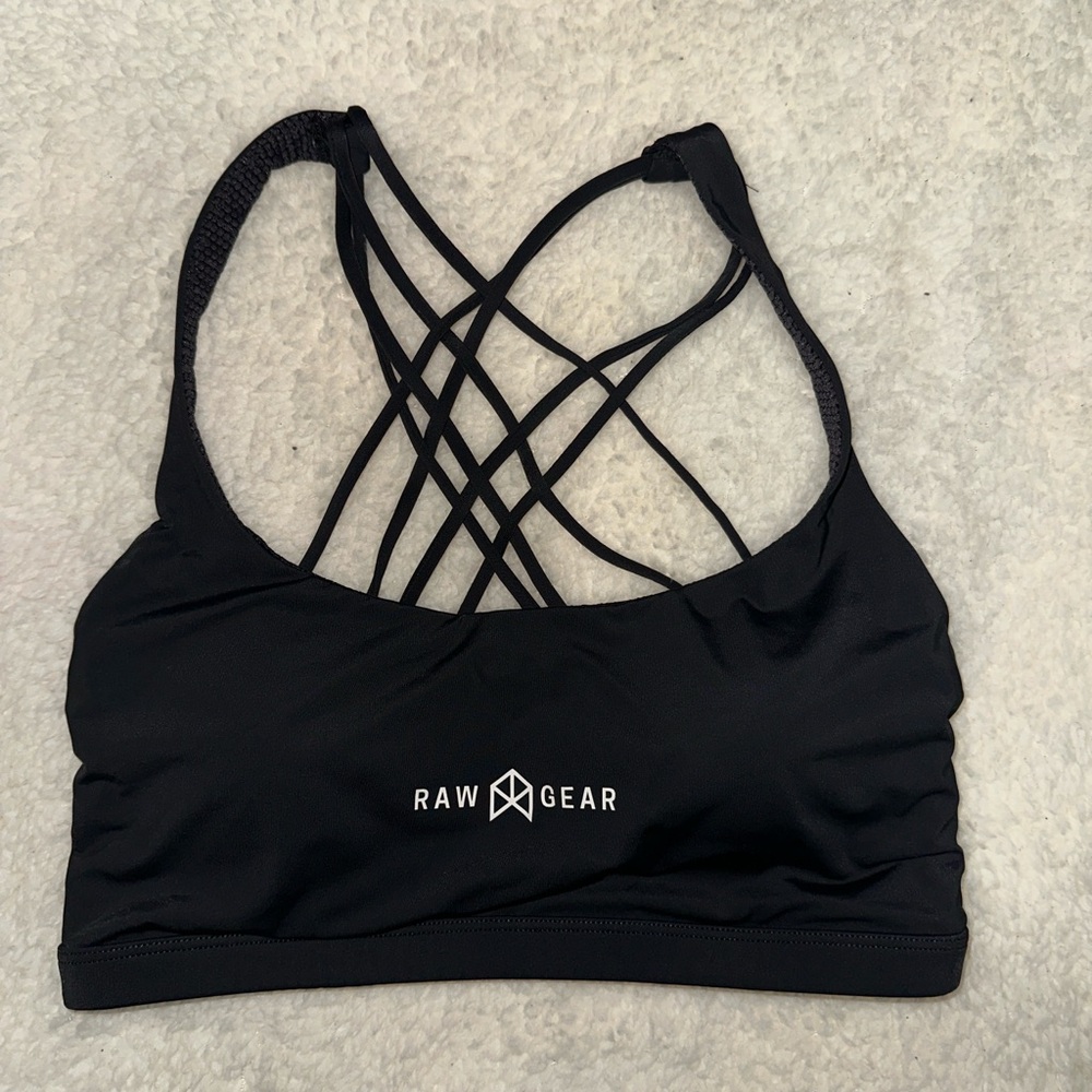 Black RawGear Strappy Sports Bra, Medium, BNWOT